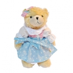 Trachtenteddy mit flauschigem Fell beige 25cm